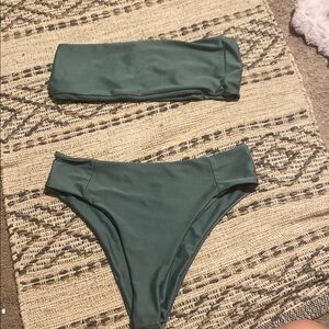 Green Bandeau Bikini Set